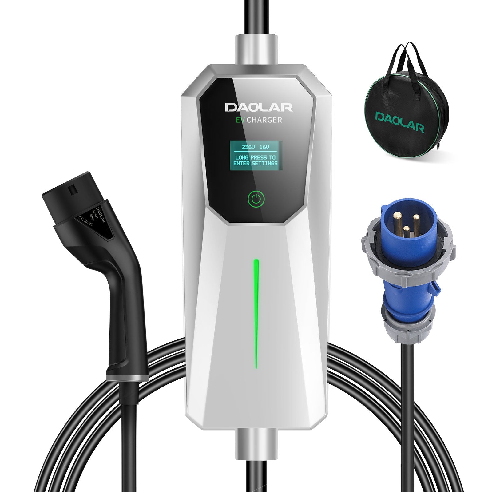 Daolar 8H Timing 7KW EV Charger 32A CEE spina 5M/10M cavo tipo 2 caric –  Daolar-EU